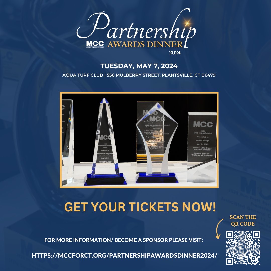 Partnership Award Dinner is only 4 days away! Purchase your tickets before it's too late. Please visit our website for more information.

#partnership #awardsdinner #MCC #sponsorship #construction