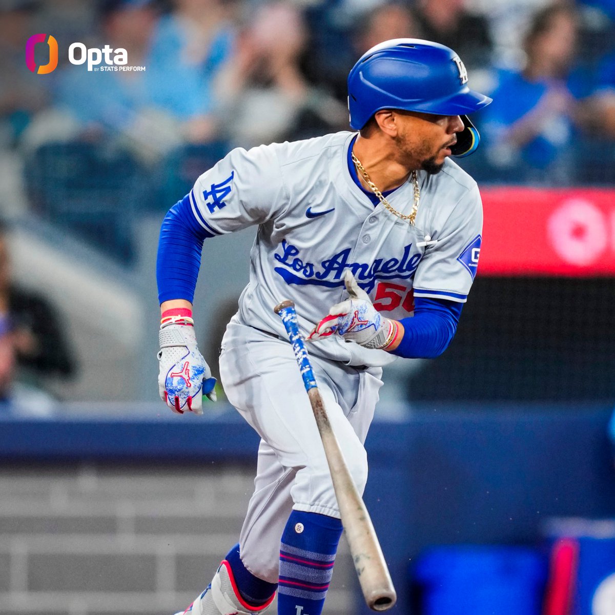 The @Dodgers' Mookie Betts entered today leading MLB in hits, runs and walks. The only player to finish a season leading MLB in all three categories was the White Stockings' Ross Barnes in 1876.