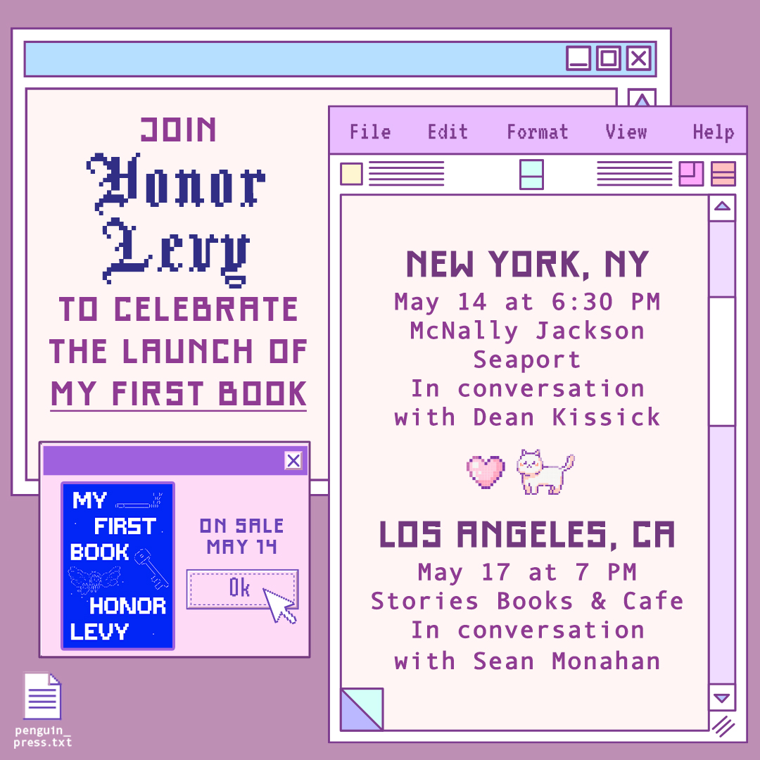 Join Honor Levy as she celebrates the launch of My First Book in NYC and LA! 🤩🗽🌴 In NYC she’ll be at @mcnallyjackson and in LA she’ll be at @StoriesEchoPark ! See you there! ✨