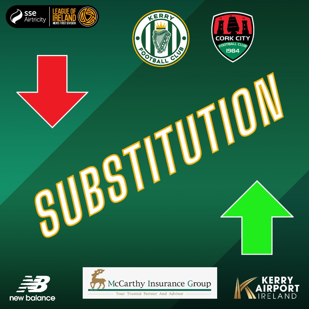 62 | Kennedy Amechi is in for Nathan Gleeson

Kerry FC 0-1 Cork City

#WeAreKerryFC #EnterTheKingdom