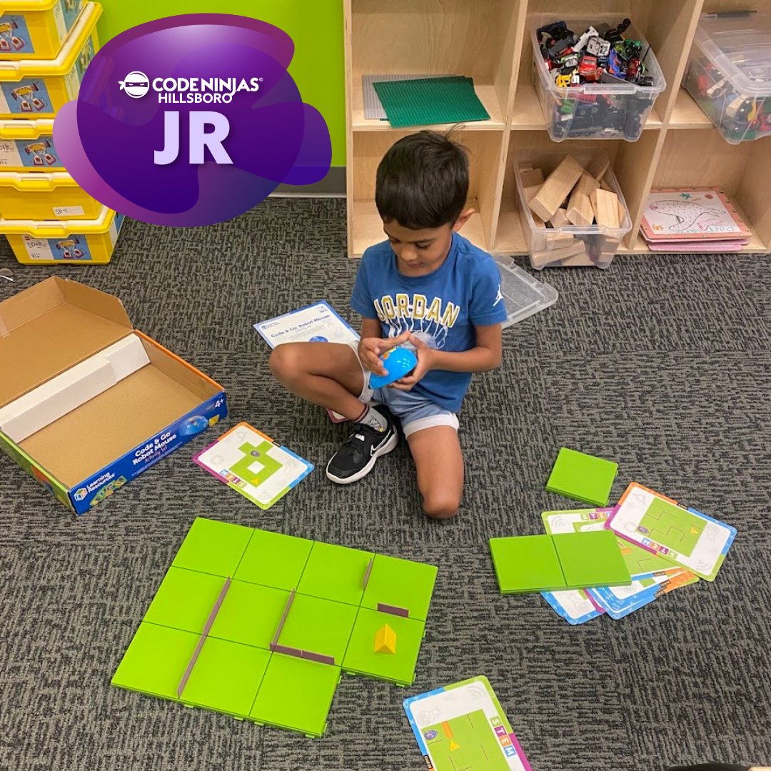 CodeNinjasOR's tweet image. Will his code&go mouse find the cheese? With the problem-solving skills we've taught in Jrs, he'll be able to program the right sequence on his mouse!🧀🐁 #codeninjashillsboro #codeninjasjr #codeandgomouse