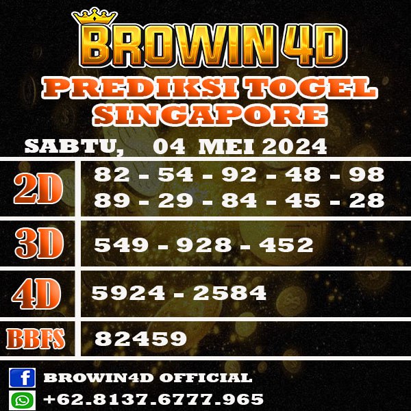 PREDIKSI TOGEL HARI INI BROWIN4D
MENANG BERAPAPUN DI BAYAR LUNAS
TETAP UTAMAKAN PREDIKSI SENDIRI 📝
#Browin4d #DepositPulsa #Togel #AgenTogel #BandarTogel #PrediksiTogel #BocoranTogel #TogelSydney #TogelSingapore #TogelHK