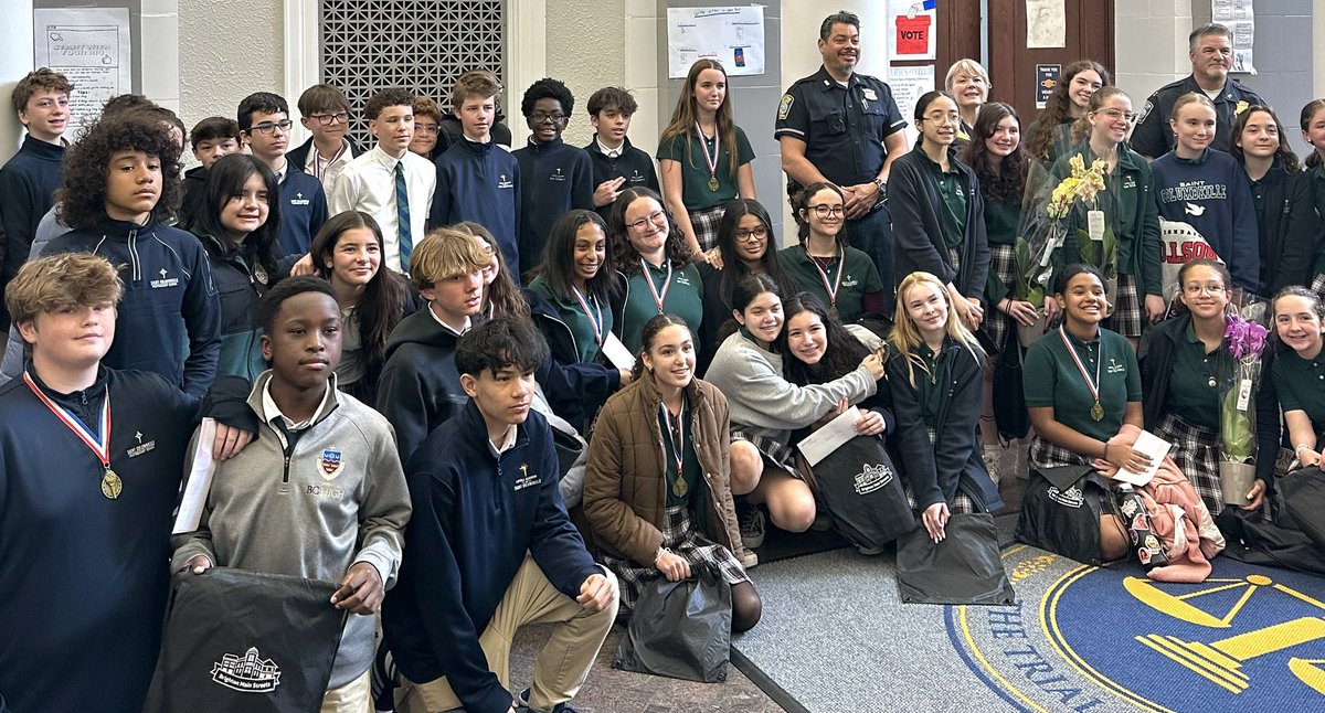 Officers from District D-14, @BPDPipesDrums and the BPD K-9 Unit were honored to celebrate and participate in Law Day earlier today at Brighton Court with @RepKevinHonan and the students from @saintcols.