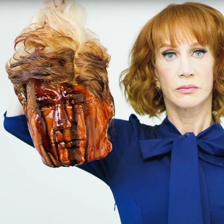 Oh... it's okay for Trump's own mother to cosplay his public decapitation, but as soon as @KathyGriffin joins in, everyone piles on? This is potentially gingerist, and should not be welcome in today's polite society. #IStandNearGingers