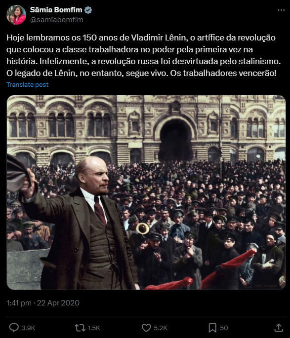 Esses são os verdadeiros extremistas. Como alguém pode defender Lênin, responsável por inaugurar um dos regimes mais assassinos da história humana? A Revolução Russa inaugurou o terror político comunista, responsável pela morte de mais de 100 milhões de pessoas, sem contar o…