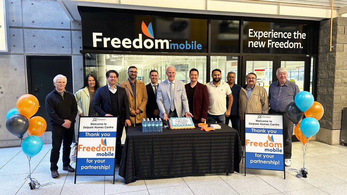 Exciting news for Oshawa! 🎉 @FreedomMobile has become the naming rights sponsor of Arena 2 at the Delpark Homes Centre for the next 3 years. Thank you for your partnership. Learn more: ow.ly/zoOi50RwbxO
