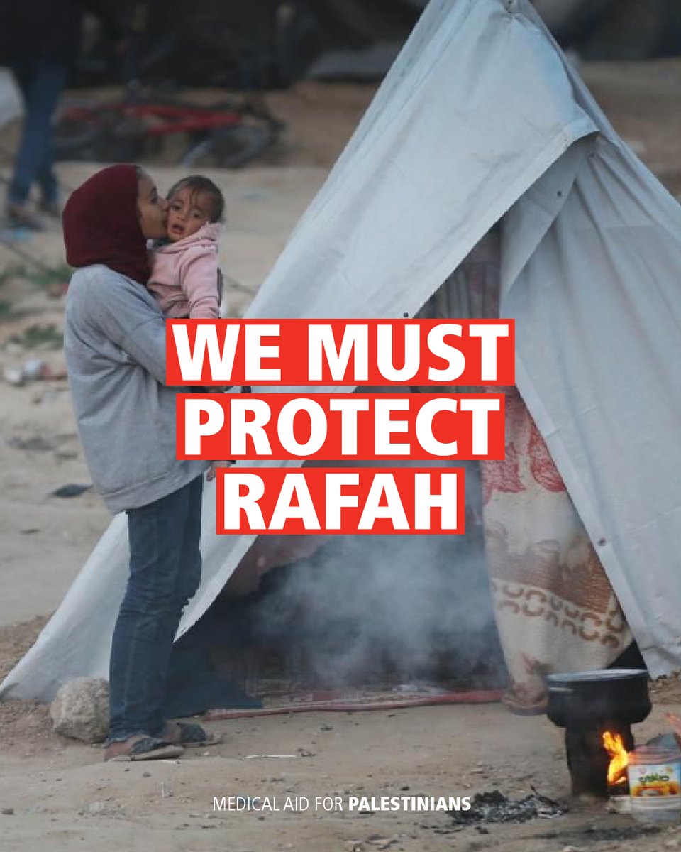 There is no safe place in #Gaza. An Israeli military invasion of #Rafah would lead to thousands more Palestinians killed and injured. Take urgent action to protect the more than one million people currently sheltering in Rafah: map.org.uk/campaigns/prev… #ProtectRafah