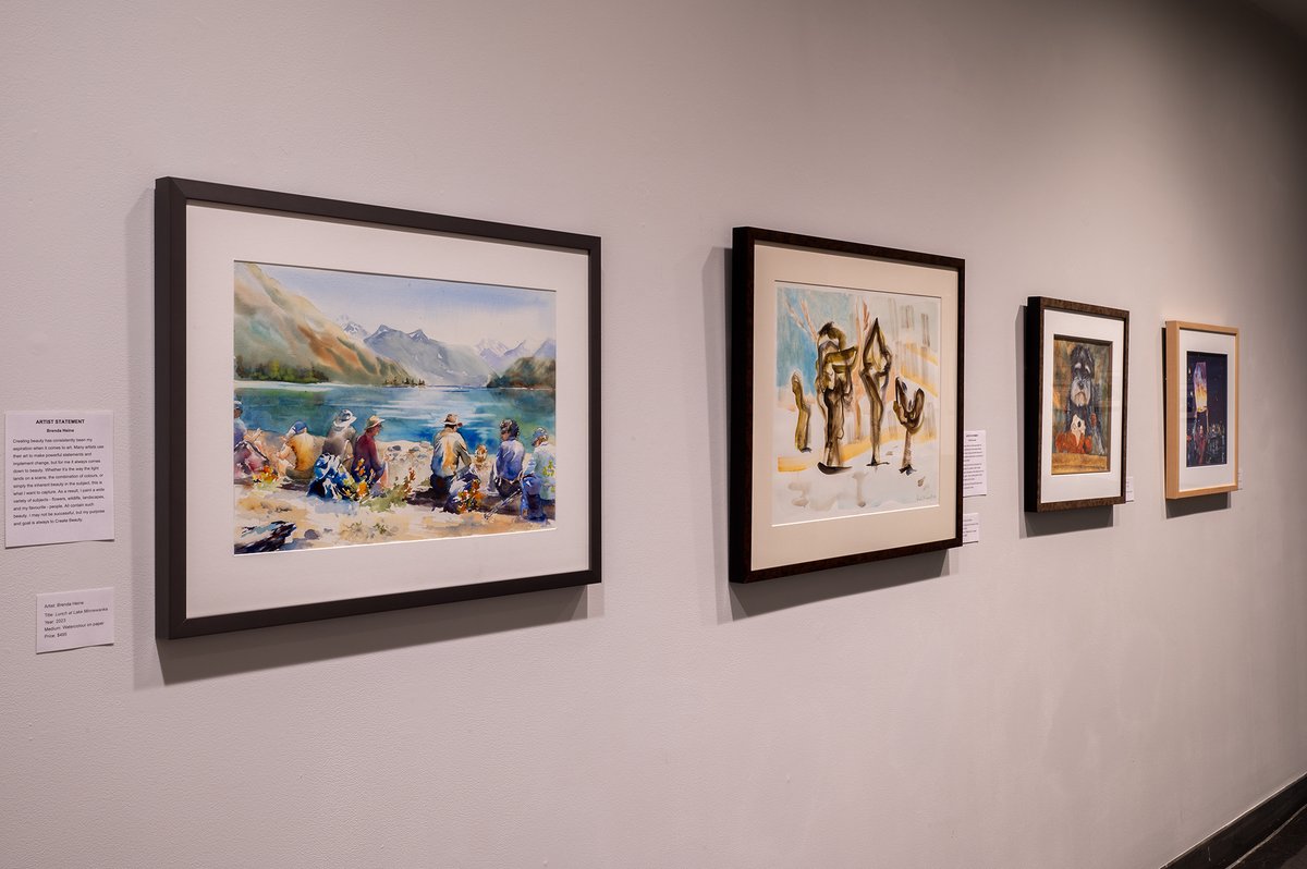 ‘Creating Beauty – A Watercolour Exhibition’ features artworks created by emerging artists, alumni of the @ualberta Faculty of Extension Visual Arts certificate Program: bit.ly/3VkJQEO

Installation view of Creating Beauty – A Watercolour Exhibition, 2024.

#YourAGA