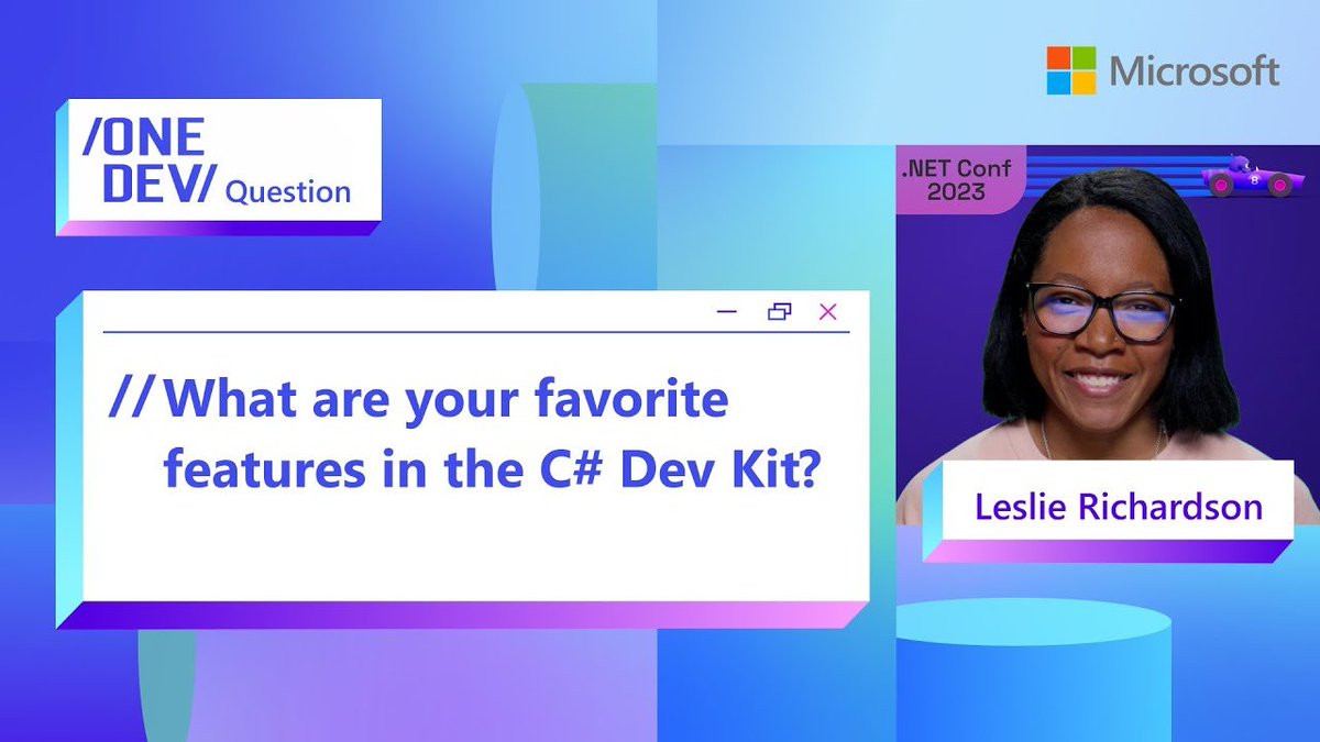 Leslie Richardson (@lyrichardson01) was asked which was her favorite feature of the C# Dev Kit. And her answer is...in today's #OneDevQuestion. 🎥 msft.it/6012YKuC2