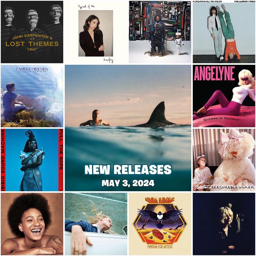 ⭐️New releases out today!⭐️ @DUALIPA, @KamasiW, John Carpenter (@TheHorrorMaster), @JessicaPrattSF, @OfficialWillow, @thelemontwigs, @Camera_Obscura_, @Sia, @MdouMoctar, @chardaywilson, and @IbibioSound, plus vinyl reissues from Angelyne and @laufey. #NewMusicFriday