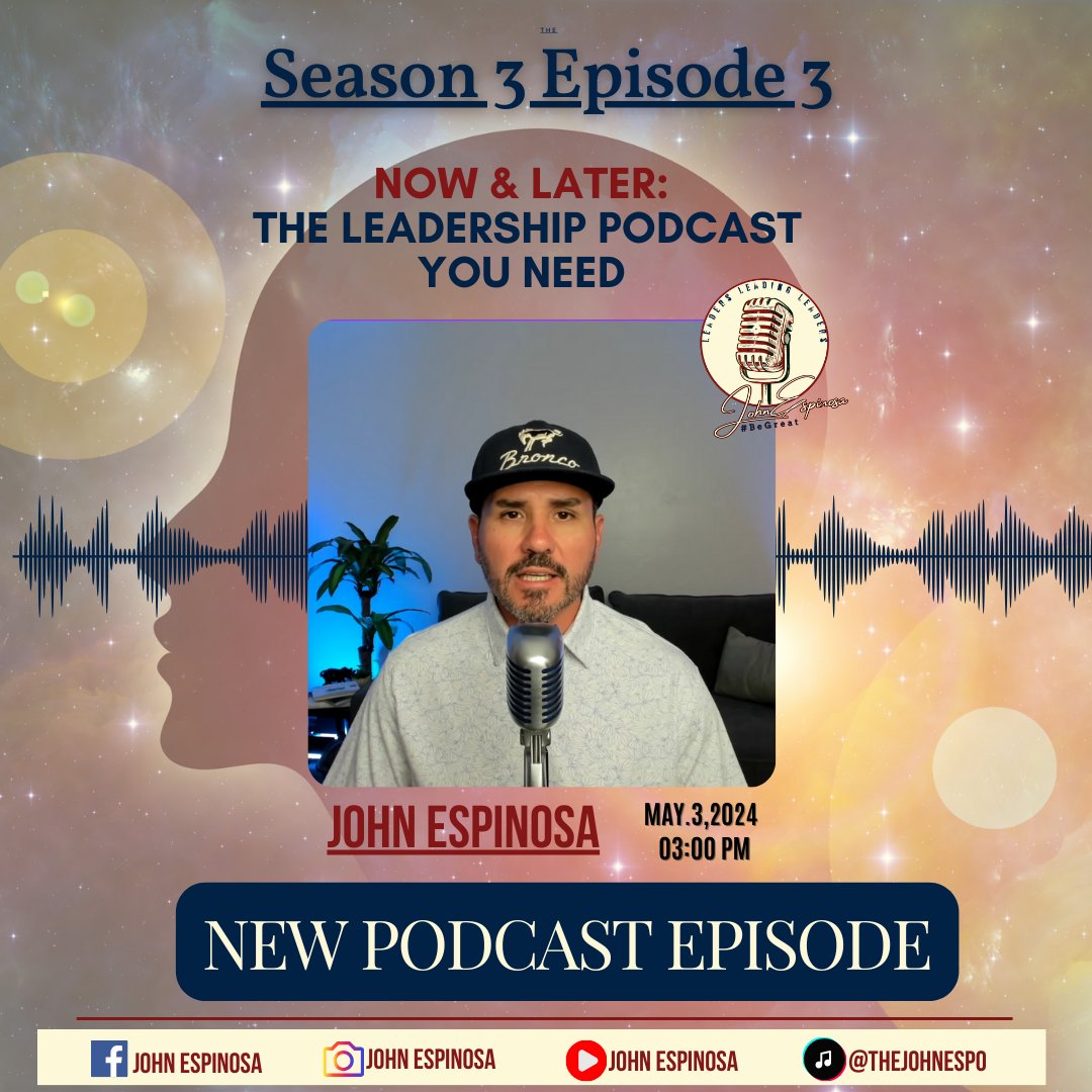 Season 3 Episode 3:
Now & Later: The Leadership Podcast You Need

Tune In
YouTube: youtu.be/9BjXGKy9in0
Podcast: spotifyanchor-web.app.link/e/q3TmHLQ2iJb

#LeadershipInsights #becurious #Trust #LeadershipSkills #Leadership #Podcast #learning #BeGreat #GoBeGreat #leadership