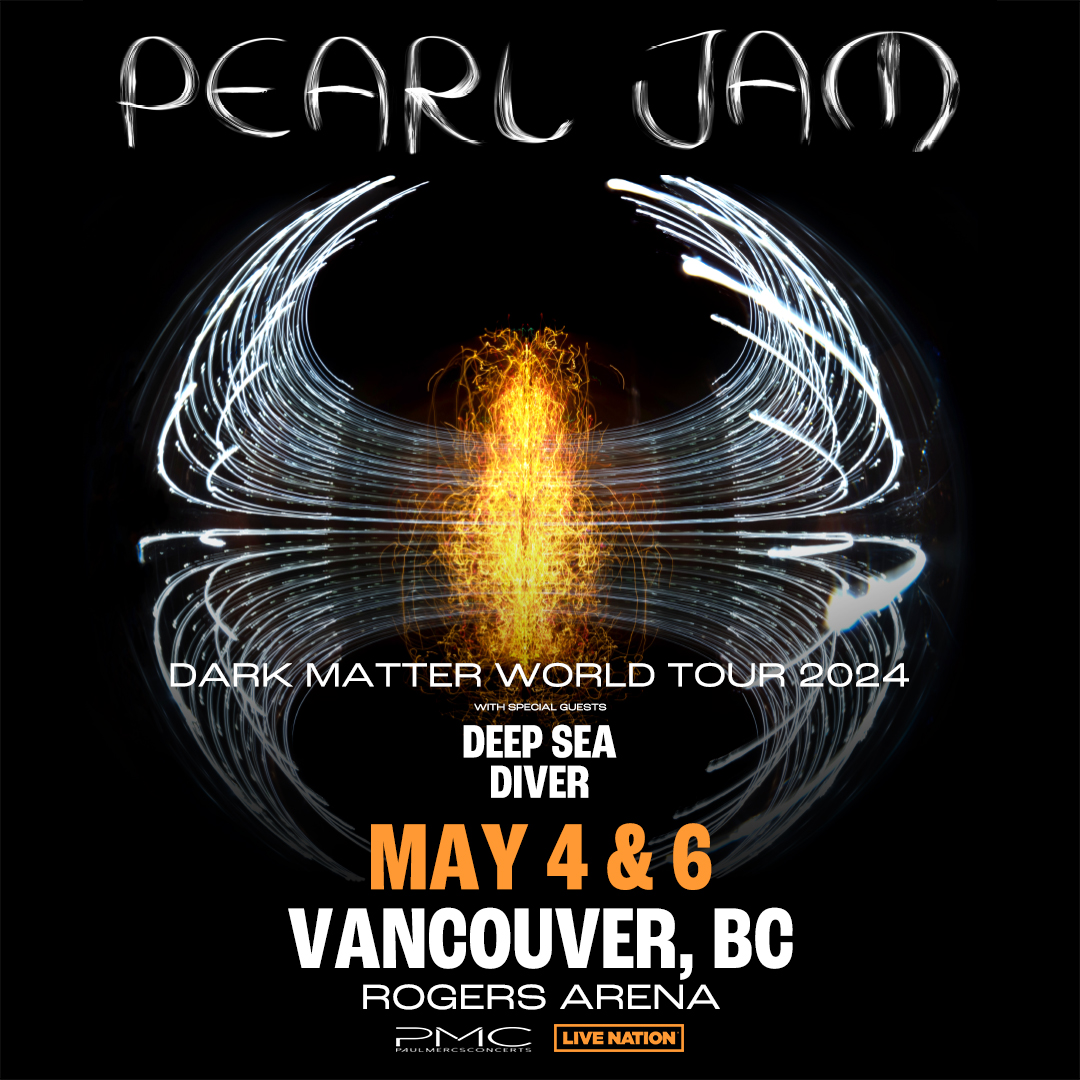 TOMORROW + MONDAY: Legendary band @PearlJam kicks off the Dark Matter World Tour 2024 at @RogersArena . Limited additional ticket inventory was just made available — don't miss out. Set times: Doors - 6:00pm Show - 7:30pm *all times are subject to change