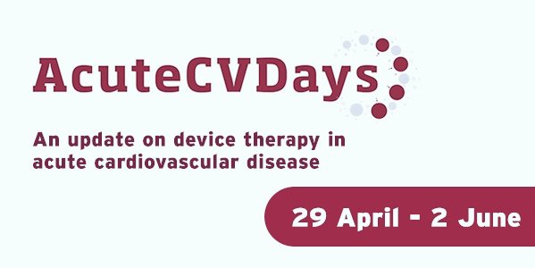 ✅ Multidisciplinary faculty 👨‍🏫 ✅ Hot topic ✅🆓 resources This is all #AcuteCVDays Week 2 starts 🔜 - stay tuned