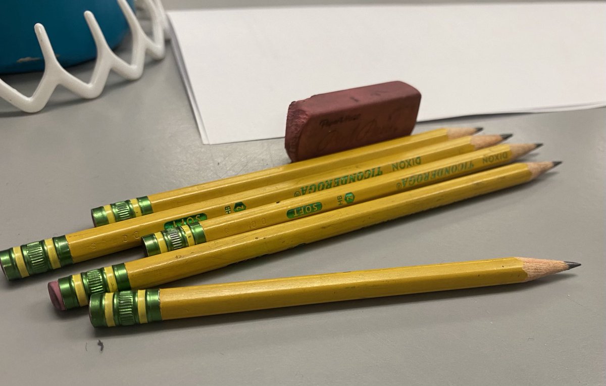 Student comes prepared to take an exam with 5 backup pencils. Pretty goddamned solid …