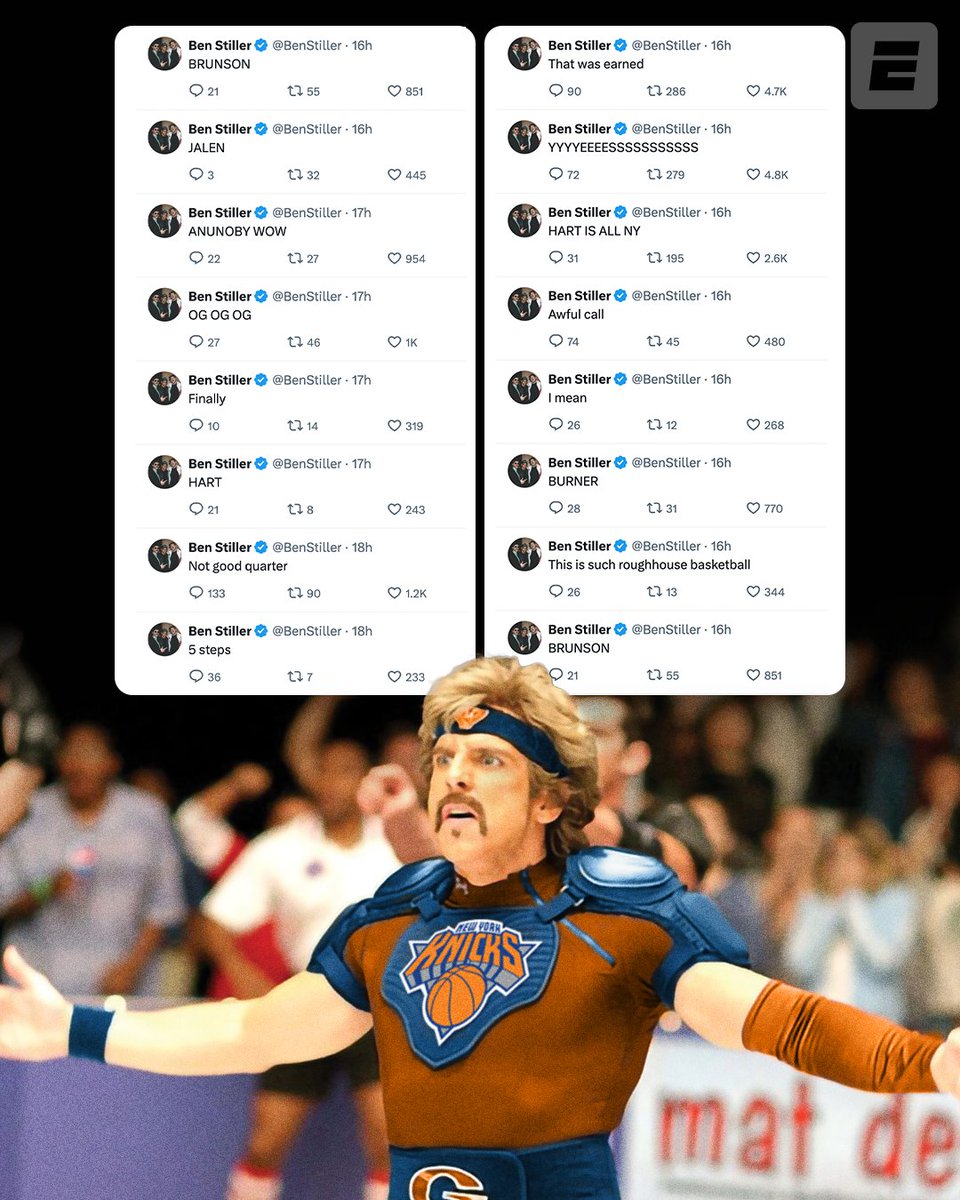 Ben Stiller was going through it during the Knicks win over the Sixers 😅