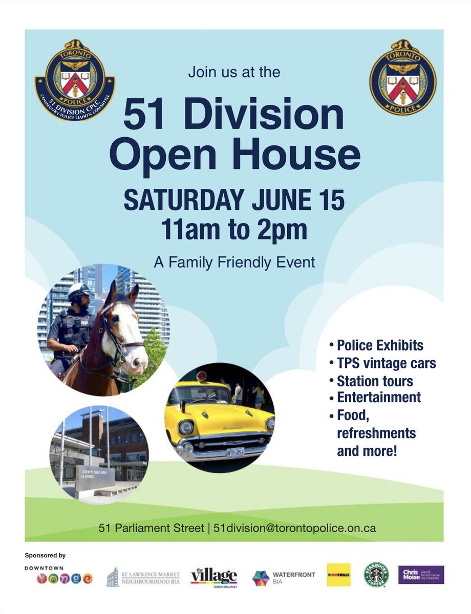 Join @TPS51Div for their Open House on June 15 where you can enjoy entertainment, food, station tours and more! #YongeLove
