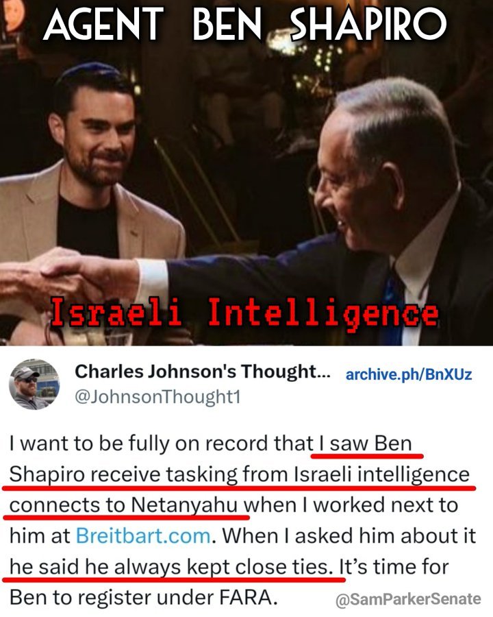 @CensoredMen @benshapiro @isaac_schorr Is it Ben Shapiro Jealous Goblin or Ben Shapiro Israeli Intelligence Agent? 🤔