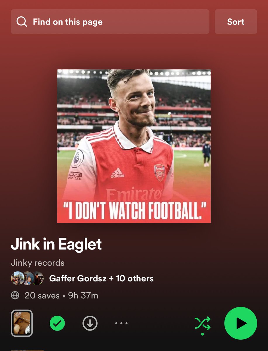 Just came up on my Spotify somehow… top match day playlist 👊🏽🔴⚪️