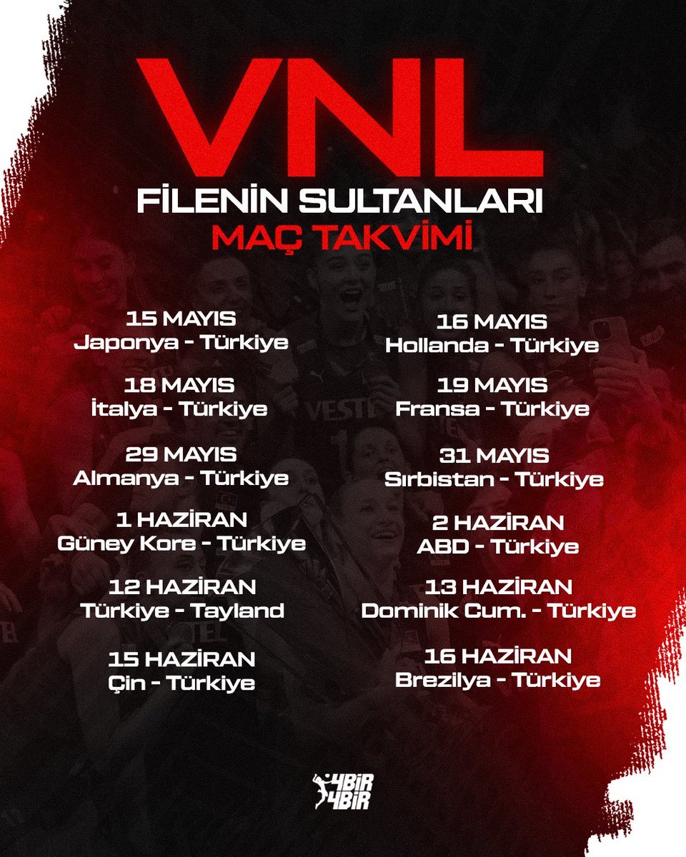 Son VNL şampiyonu olan Filenin Sultanları'nın maç takvimi 🇹🇷