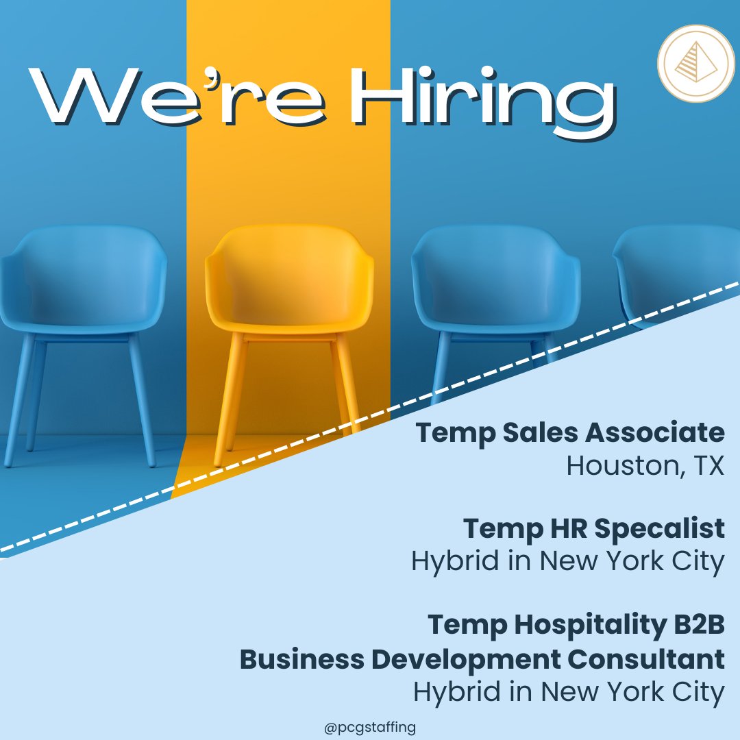 PCG is hiring for temp roles across the country for our clients. Here are just 3 of the temp opportunities that we’re currently working on. Contact us to learn more about these and other roles! #nowhiring #nycjobs