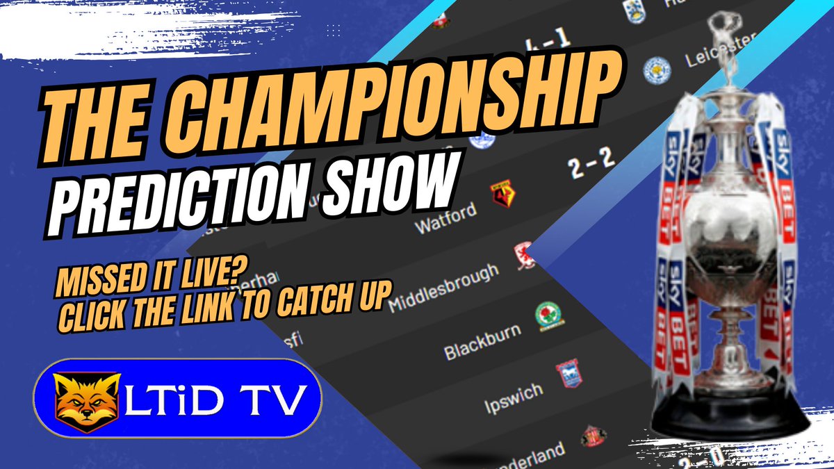 CAN LEICESTER HIT THE 💯POINTS TALLY? 
Championship Prediction Show | 2023/24 | GW 46 youtube.com/live/1Tjq5ty43… via @YouTube 
#LCFC #Leicester #Leicestercity #leicestercityfc #foxes #leicestertillidie #ltid #ltidtv #leicestercitylive #leicestercityaovivo #predictions