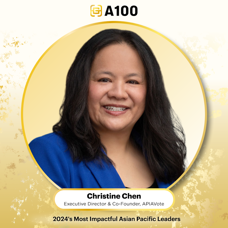 Did you hear? APIAVote's Executive Director Christine Chen was named one of @GoldHouseCo's #A100 most impactful Asian Pacific leaders of 2024 for her and APIAVote's work on empowering AAPIs through civic engagement. Congrats Christine!