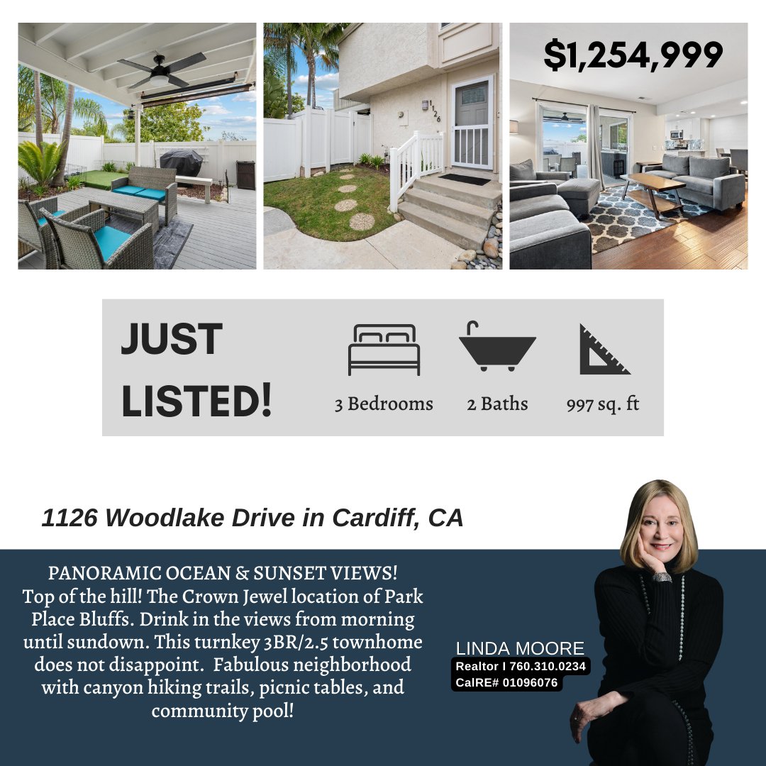 JUST LISTED-1126 Woodlake Drive in Cardiff! This beautiful turnkey home comes with PANORAMIC Ocean & Sunset Views! Learn more:
 ow.ly/3kIC50Rwgry  #OceanViews #DreamHome #California