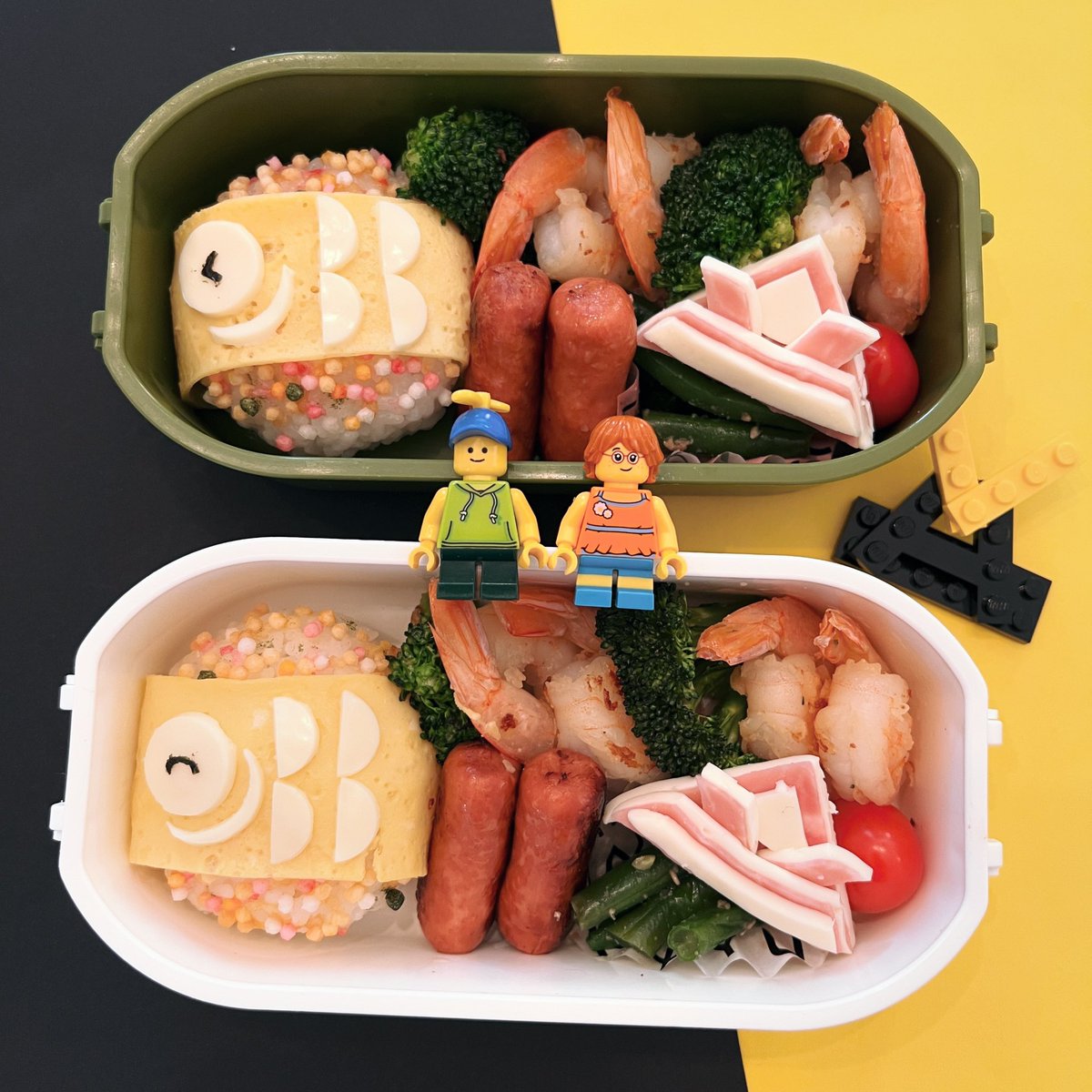 Happy #ChildrensDay 
ハッピー #子供の日🎏

#lego #minifig #minifigures #obento #bentoforkids #kidslunch #lunchideas #lunchbox #characterlunch #koinobori #kabuto #kodomonohi 
#レゴ #ミニフィグ #お弁当 #キャラ弁 #デコ弁 #子供のお弁当 #お弁当記録 #お弁当アイディア #鯉のぼり #兜