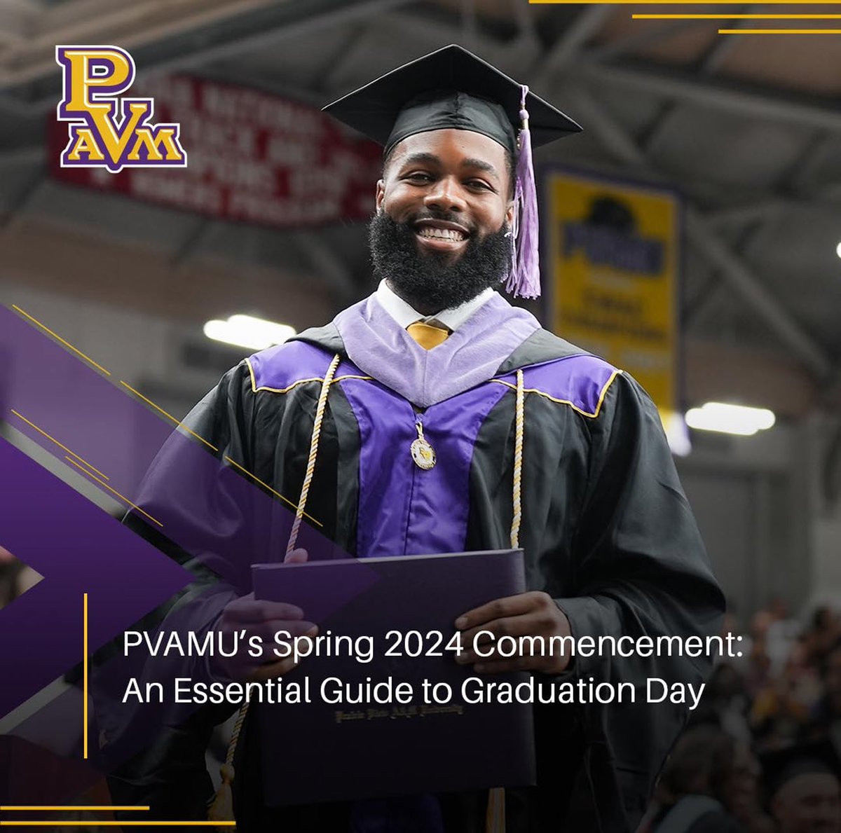 PVAMU’s Spring 2024 Commencement🎓: An Essential Guide to Graduation Day can be viewed through the link 🔗: pvamu.edu/blog/pvamus-sp…. #PV #PVAMU 🥳💜💛🐾