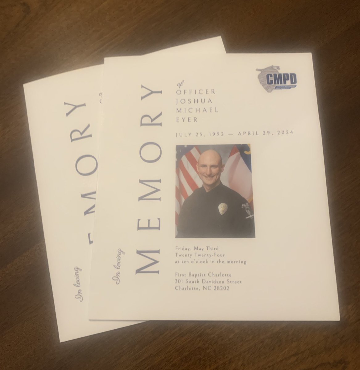 Jo and I were humbled and grateful to attend the memorial service today for Joshua Eyer -- a heroic officer and a dedicated husband and father. An incredibly moving day with family, friends, and officers from across the state and the nation paying their respects. We will…