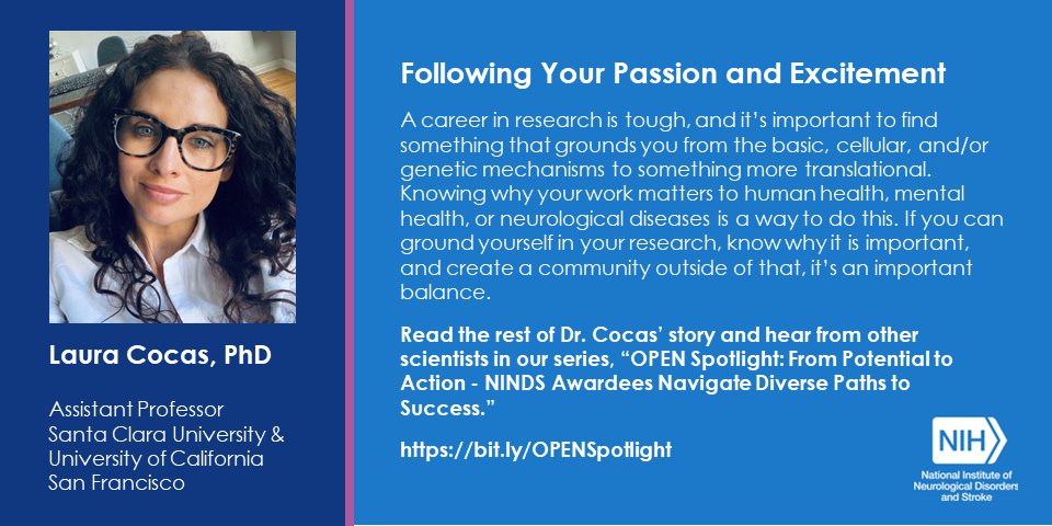 .@NIH and @NIH_NINDS awards, like the R15 award, helped Dr. Laura Cocas pursue her passion for teaching and mentoring undergrads! #OPENSpotlight #NINDSMentoring Read about @cocaslab’s story: bit.ly/LauraCocas