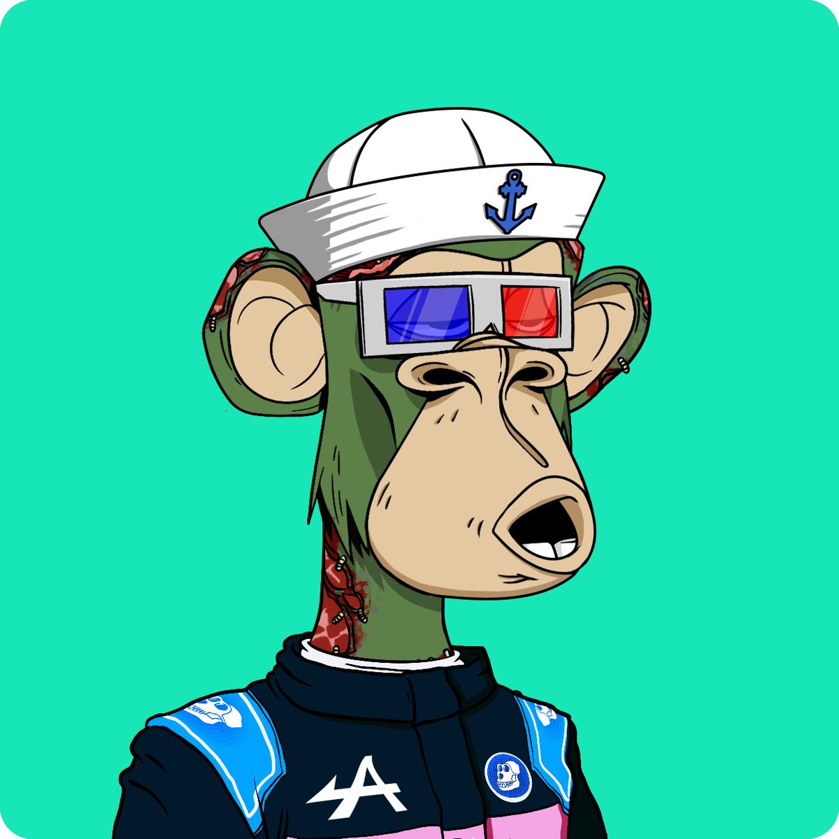 Just dressed my Ape to support @AlpineF1Team during the Miami Grand Prix! Powered by @ApeCoin 🏁 boredcloset.xyz/apecoin?tokenI…