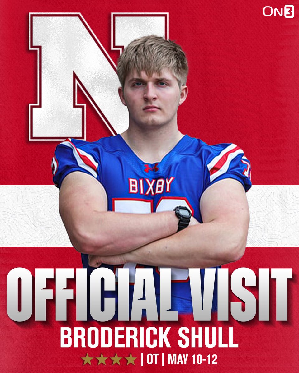 Elite OT Broderick Shull has locked in an official visit to Nebraska, he tells @ChadSimmons_🌽

Shull ranks No. 19 NATL. (No. 5 OT) in the 2025 On300⭐️

Read: on3.com/college/nebras…