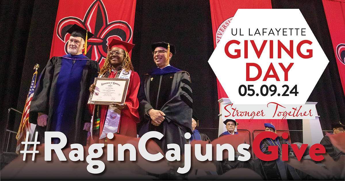 We’re less than one week away from UL Lafayette Giving Day! Join alumni, parents, faculty, staff, students and fans as we come together to celebrate 125 years of progress within our University. #RaginCajunsGive ➡️ bit.ly/43NJo46