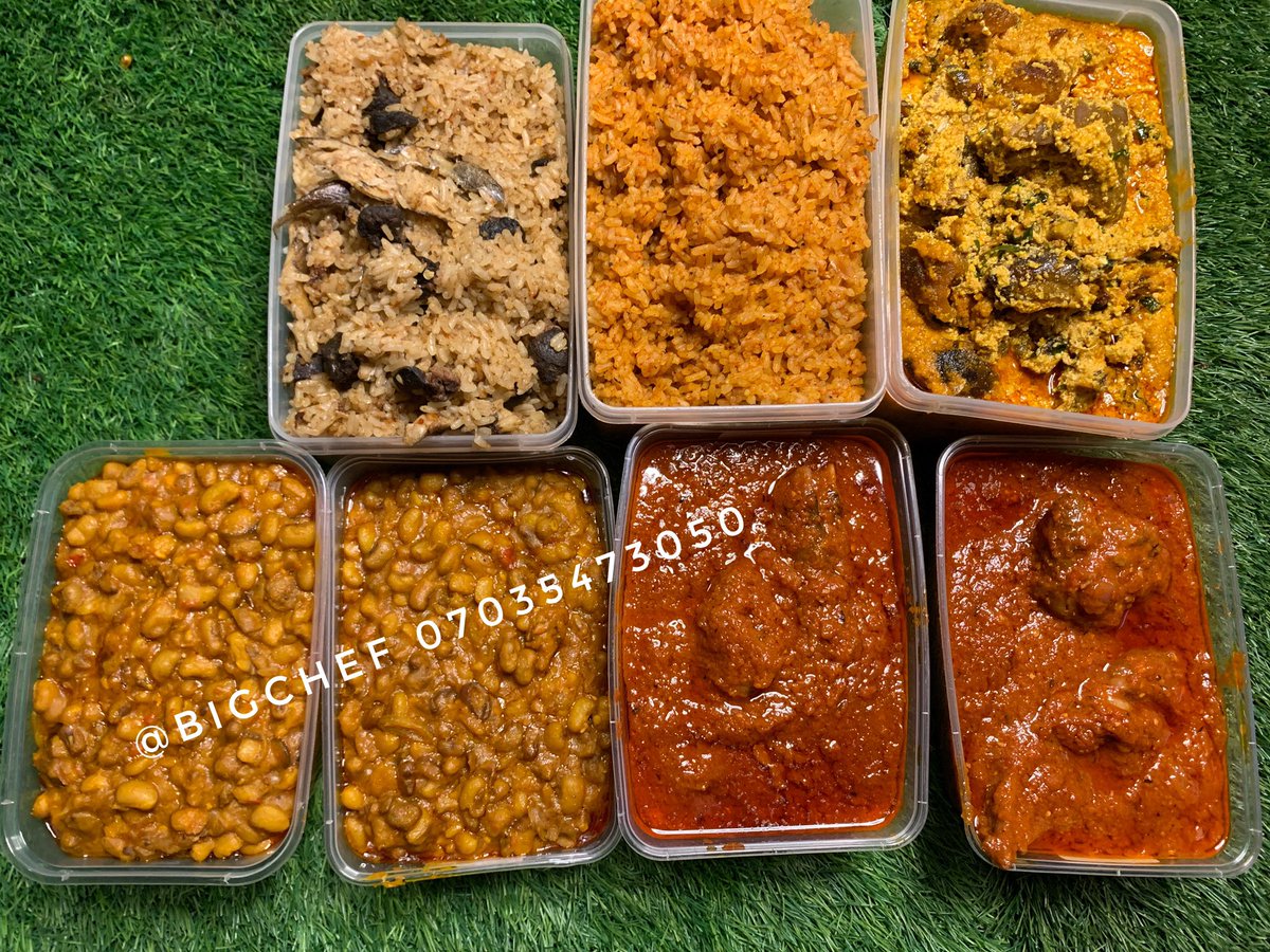 Client: Hey Bigchef i need a Food package for 2weeks 2Liters Egusi soup 2liters Jollof rice 2liters coconut rice 2Liters Goat meat stew 2liters Honey beans BigChef: say no more 🤝 I am still your Abuja food vendor.