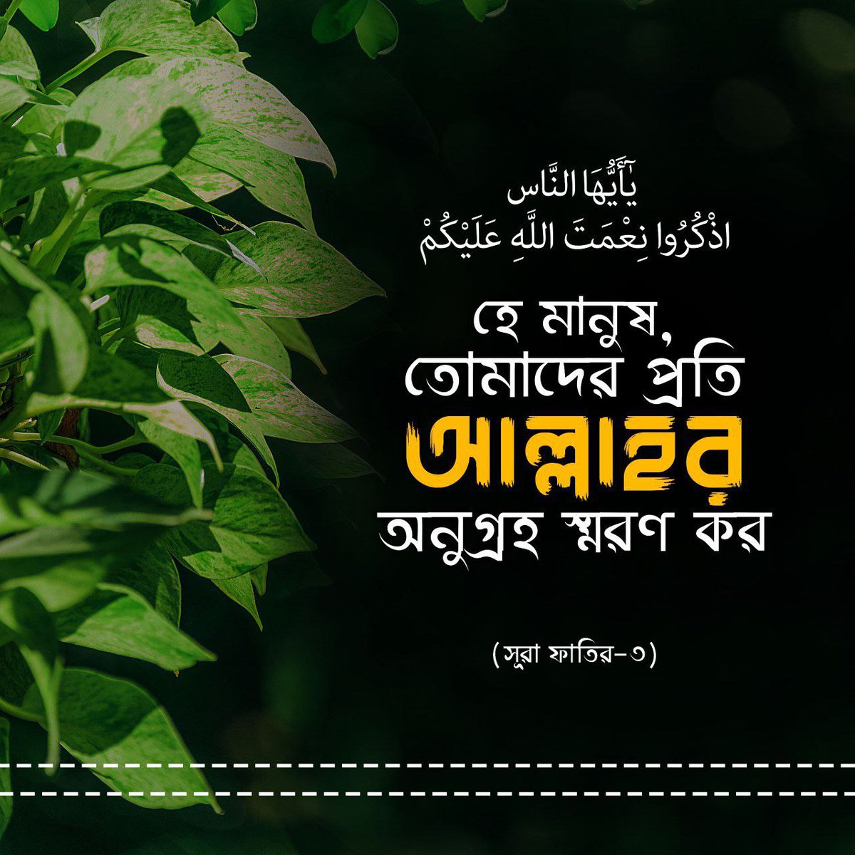 হে মানবজাতি 
তোমাদের প্রতি আল্লাহর অনুগ্রহ স্মরণ কর।