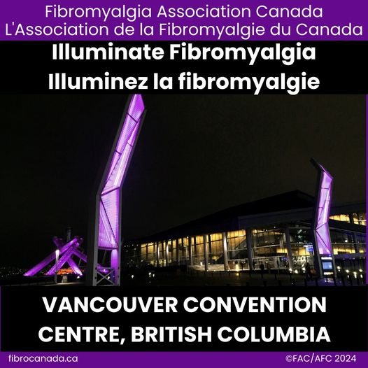 Sending a huge thank you to @VanConventions for spreading awareness of fibromyalgia with your purple lights! #FAC #AFC #lightup4fibro #éclairezpourlafibro #AwarenessMatters #lasensibilisationcompte