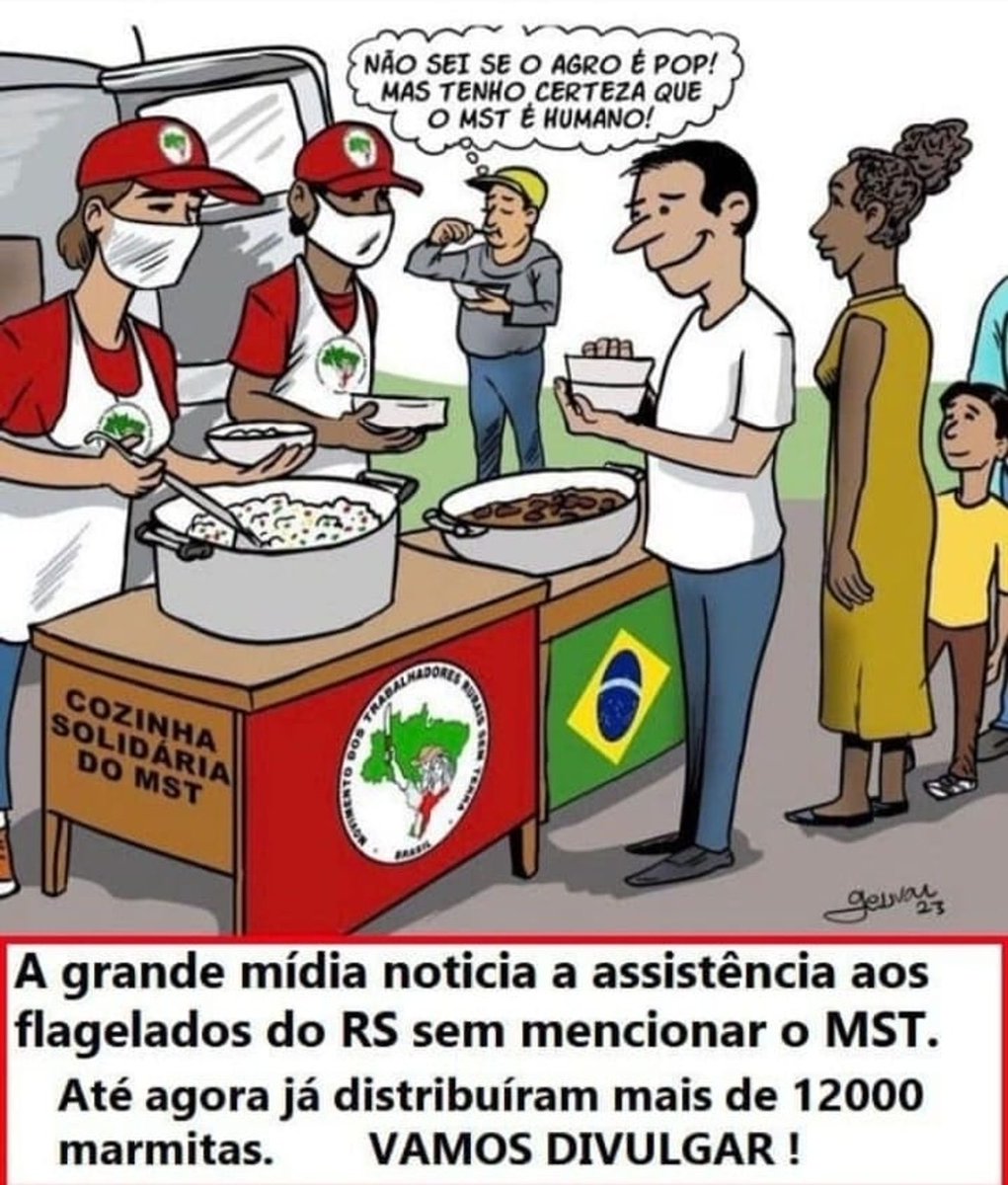 COZINHAS SOLIDÁRIAS DO MST não é agro,nem igreja nem maçonaria