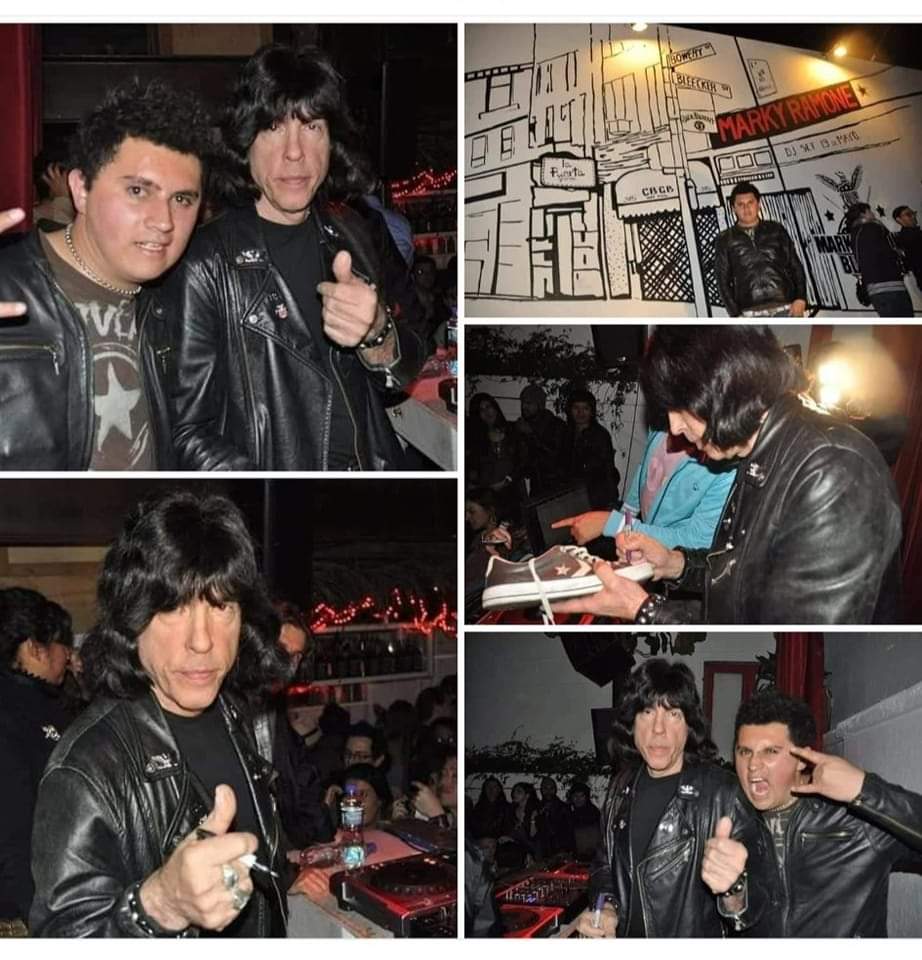 Trece años de estas postales con #MarkyRamone de #Ramones durante un dj en la extinta Puerta Grande en Bogotá. 🎵🤟🏼⚡🥁