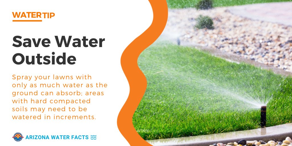 #Water #Tip: Spray your lawns with only as much water as the ground can absorb; areas with hard compacted soils may need to be watered in increments. ow.ly/792x50RweHh