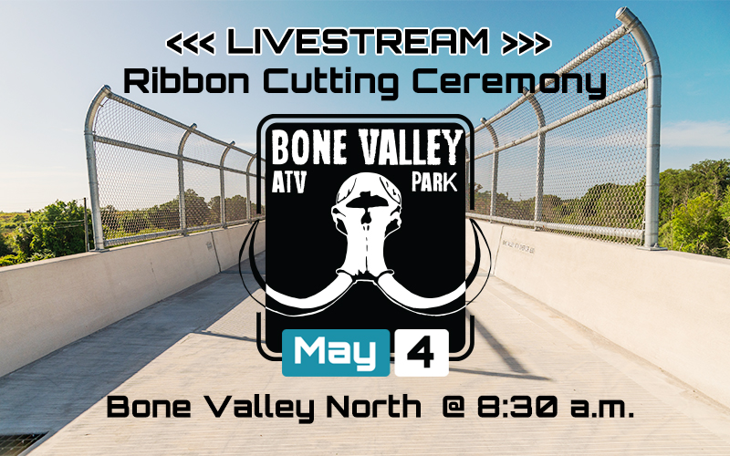 You're invited to Bone Valley ATV Park's Rally in the Valley event and the grand opening of Bone Valley North on May 4. Save this link to watch the ribbon cutting ceremony LIVE on our YouTube channel starting at 8:30 a.m. Live here: youtube.com/live/sOS50y370…