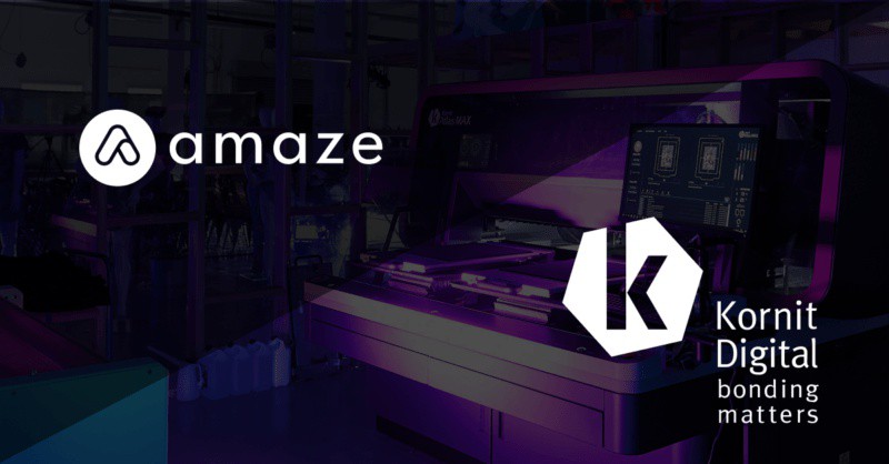 'Kornit Digital LTD. announced  Amaze Software, Inc. – the parent company of the Amaze, Spring, and Outfts platforms –  selected KornitX Workflow Solutions and Kornit MAX digital on-demand fabric and textile decoration technologies.' lttr.ai/ASLPz #KornitDigital