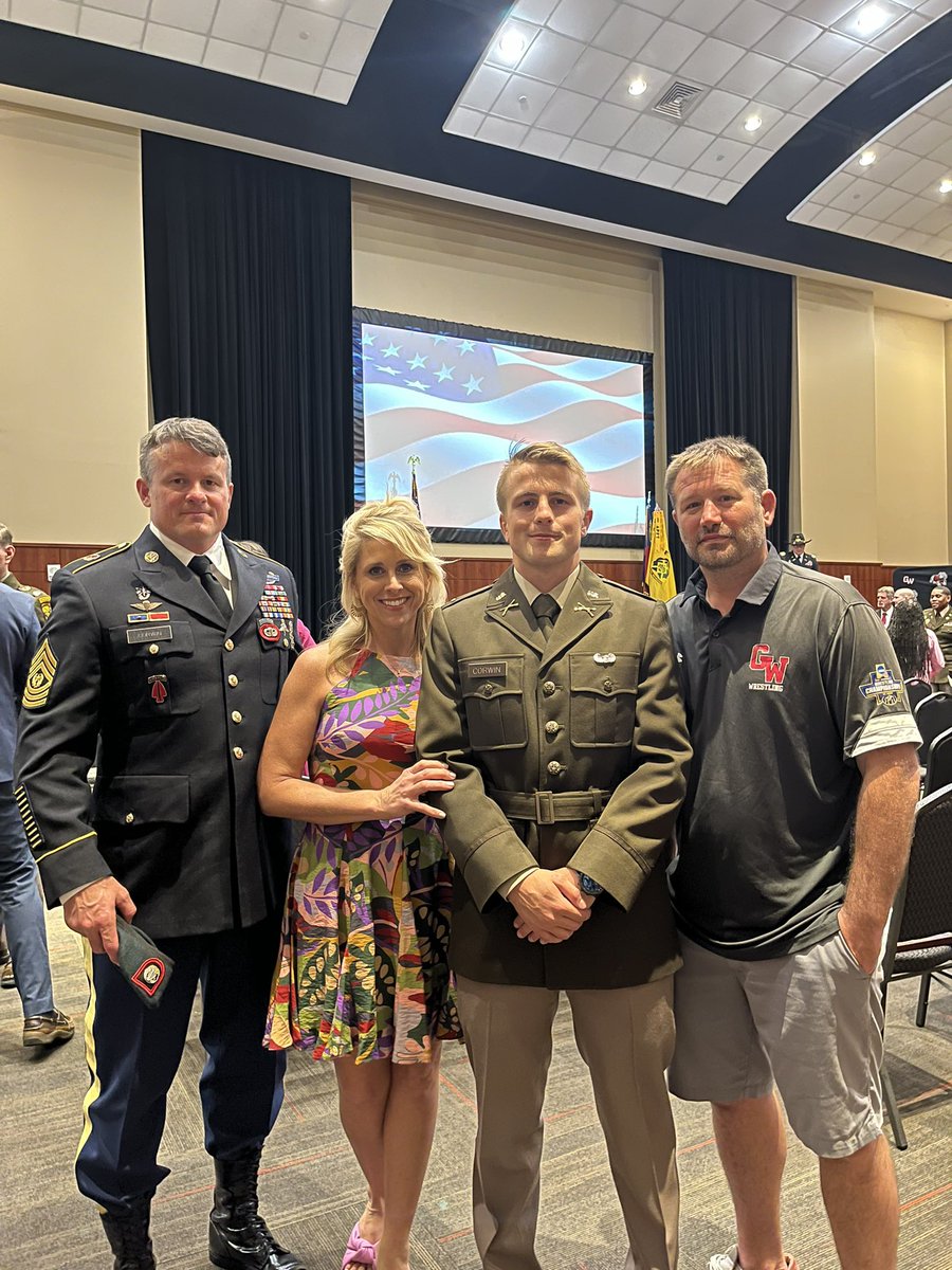 This afternoon, senior Parker Corwin was commissioned into the US Army as a Second Lieutenant. He received his first salute as a commissioned officer from his dad, Command Sargent Major Rocky Corwin. Congratulations to Parker and thank you for your willingness to serve.