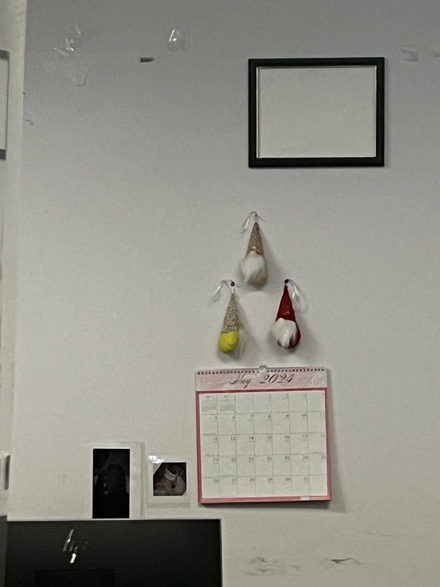 An unexpected pleasure at the DMV - gnomes on the wall!!!! Once you have briefly smiled, you may resume your monotonous existence in the taupe fourth circle of Hell.#DMV #yourdailyweird #nyc