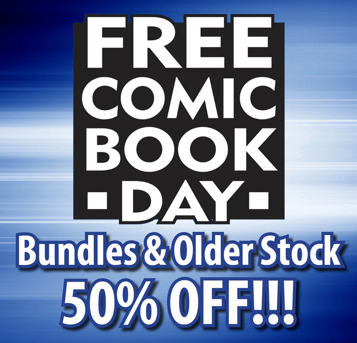 💥 50% OFF Free Comic Book Day bundles and older stock at tinyurl.com/FCBD-50!
💥 Sale ends 11:59pmPDT Sunday!
#comickingdomcreative #comickingdomrules #fcbd #freecomicbookday #discountcomics #comicsale