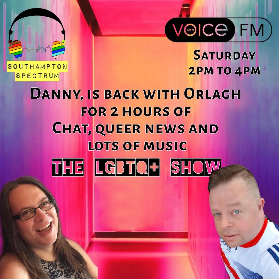 Danny is back!

Saturday 2pm to 4pm on @voicefmradio  with @LennieAuckland 

#SouthamptonSpectrum
#SotonSpectrum #VoiceFm #LgbtRadio #LGBT #LGBTQSouthampton  #GayRadio #TransRightsMatter #LGBTQIA #Bisexuality #PanSexual #Lesbian #Transgender #NonBinary #GenderFluid