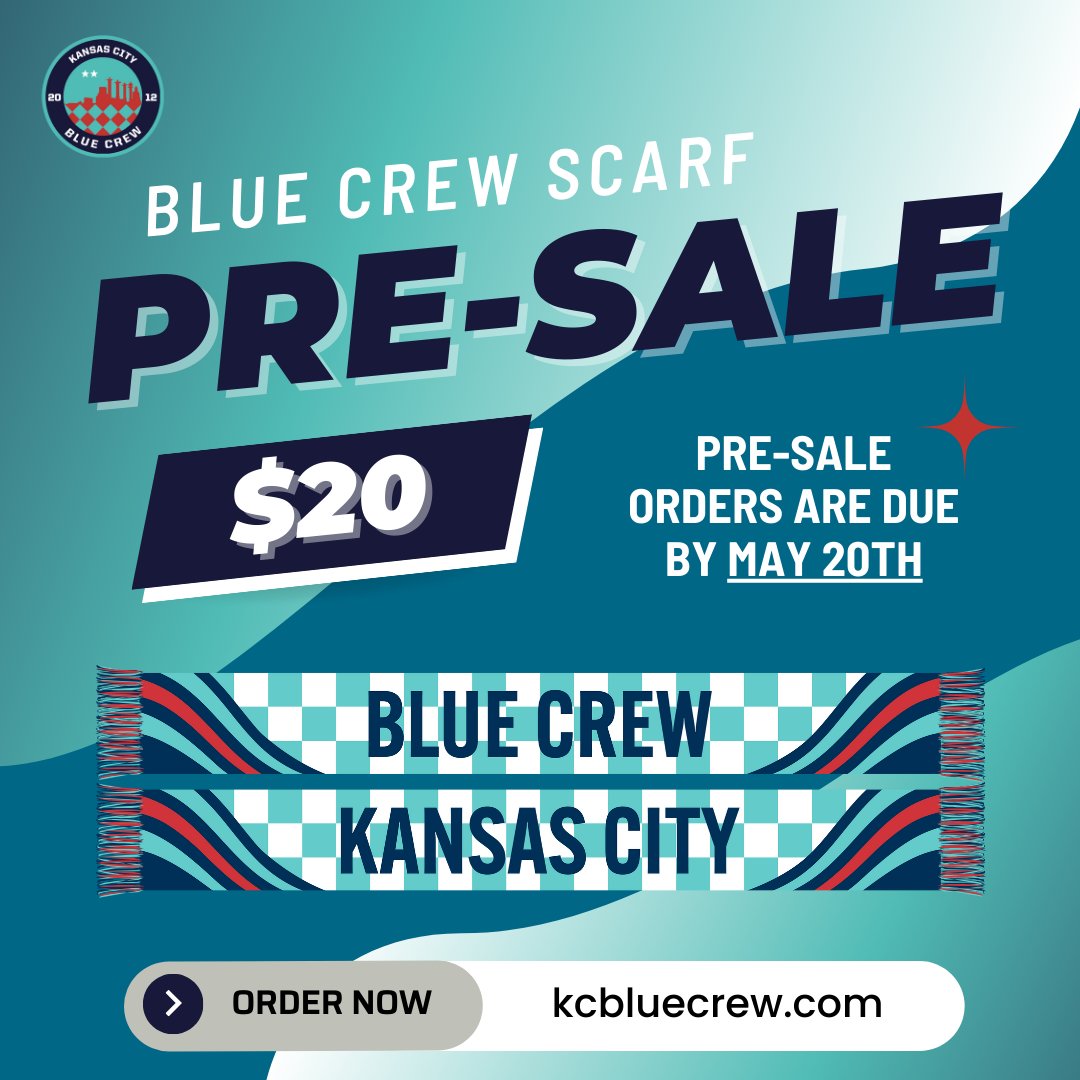 Its Teal Friday and that sounds like a great time to start the pre-sale for our new Blue Crew scarf! These are light-weight summer scarves, perfect for KC summers. If you preorder before May 20th, they are only $20! After that, they'll be for sale for $25. kcbluecrew.square.site