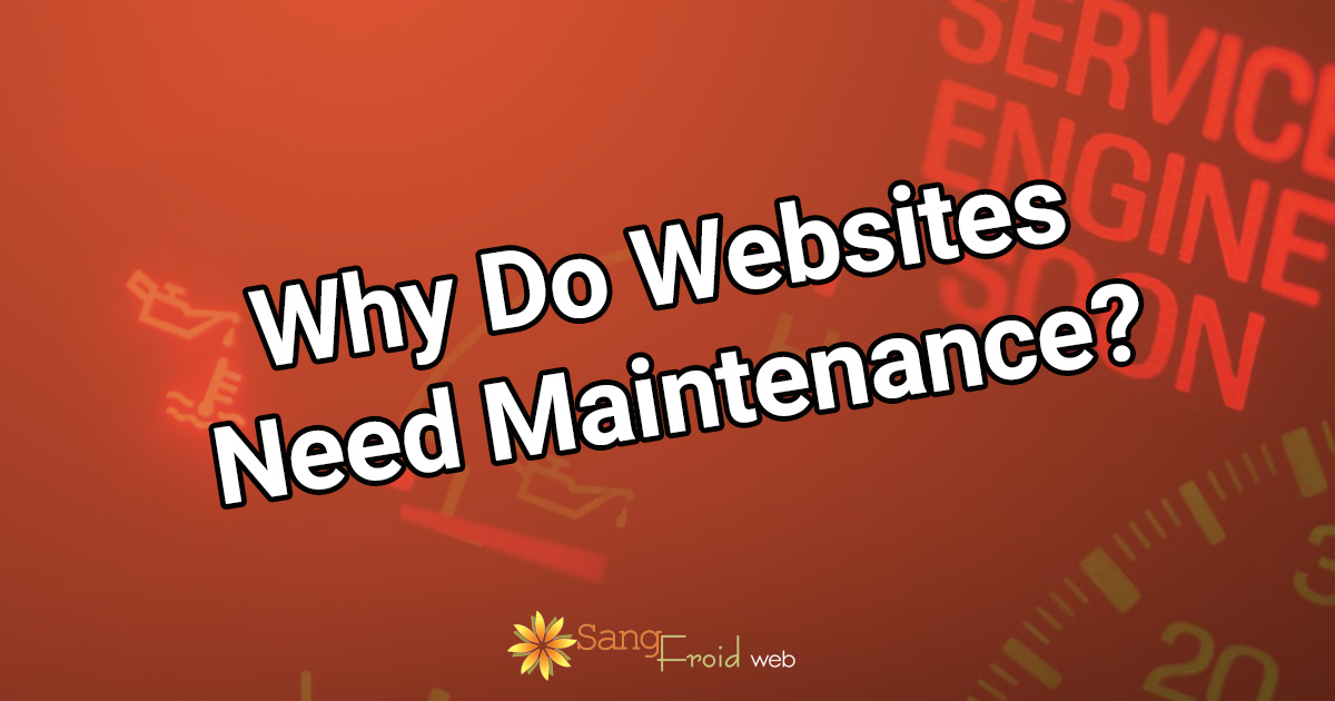 Why Do Websites Need Maintenance?  ⁉️😡 Your website is no different than any machine. It needs regular attention to keep it performing at its best. Learn 9 reasons why #websitemaintenance is important-->

sangfroidwebdesign.com/website-mainte…

#website #websitesecurity #webdesign #seocontent