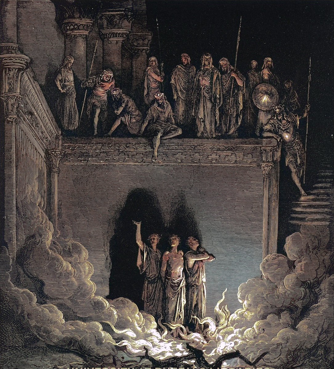 Gustave Doré: 'The Fiery Furnace,' 1880. See Daniel chapter 3 for details.