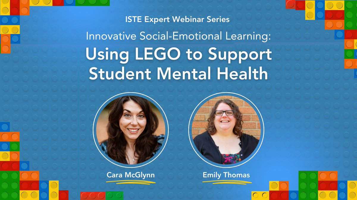ISTE (@isteofficial) on Twitter photo Don't miss this #MentalHealthAwarenessMonth ISTE Expert Webinar:
Using LEGO to Support Student Mental Health. @916schools Educators Emily Thomas & Cara McGlynn share strategies and lessons for using LEGO to engage students in social-emotional skills. iste.org/learning-libra… Don't miss this #MentalHealthAwarenessMonth ISTE Expert Webinar:
Using LEGO to Support Student Mental Health. @916schools Educators Emily Thomas & Cara McGlynn share strategies and lessons for using LEGO to engage students in social-emotional skills. iste.org/learning-libra…
